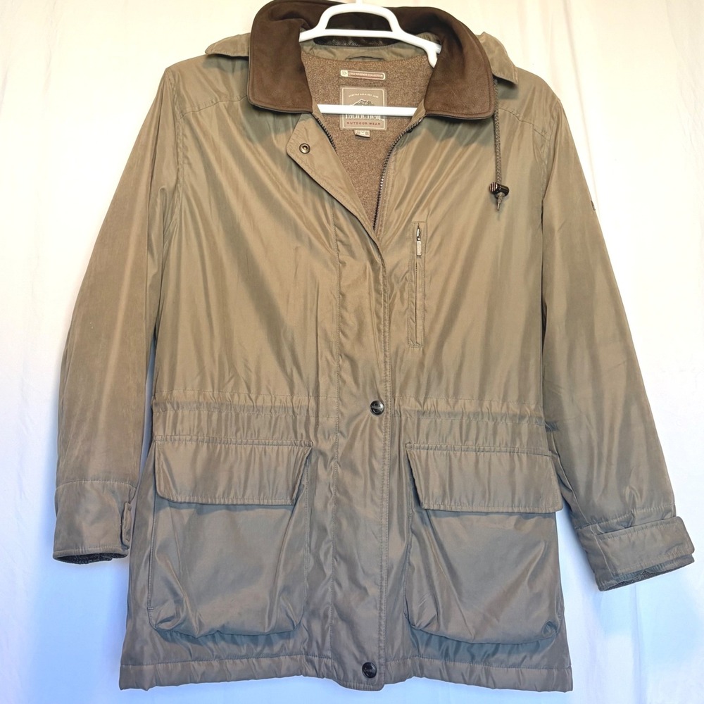 Pacific Trail Outdoor Wear Women Medium Tan Excellent Hooded Parka Jacket‎
